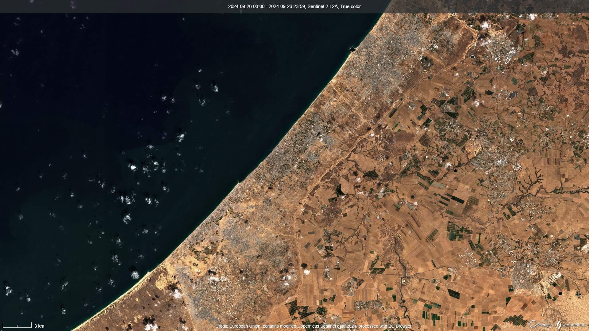 Imágenes de satélite muestran el antes y el después de la destrucción en Gaza