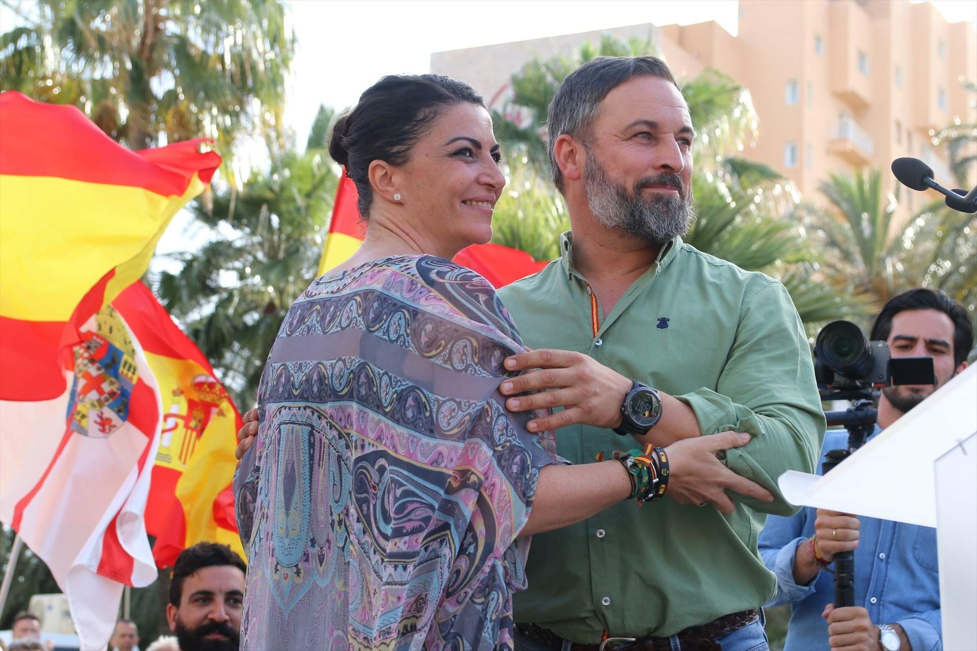 Santiago Abascal y Macarena Olona en la campaña de las elecciones de Andalucía en el 2022