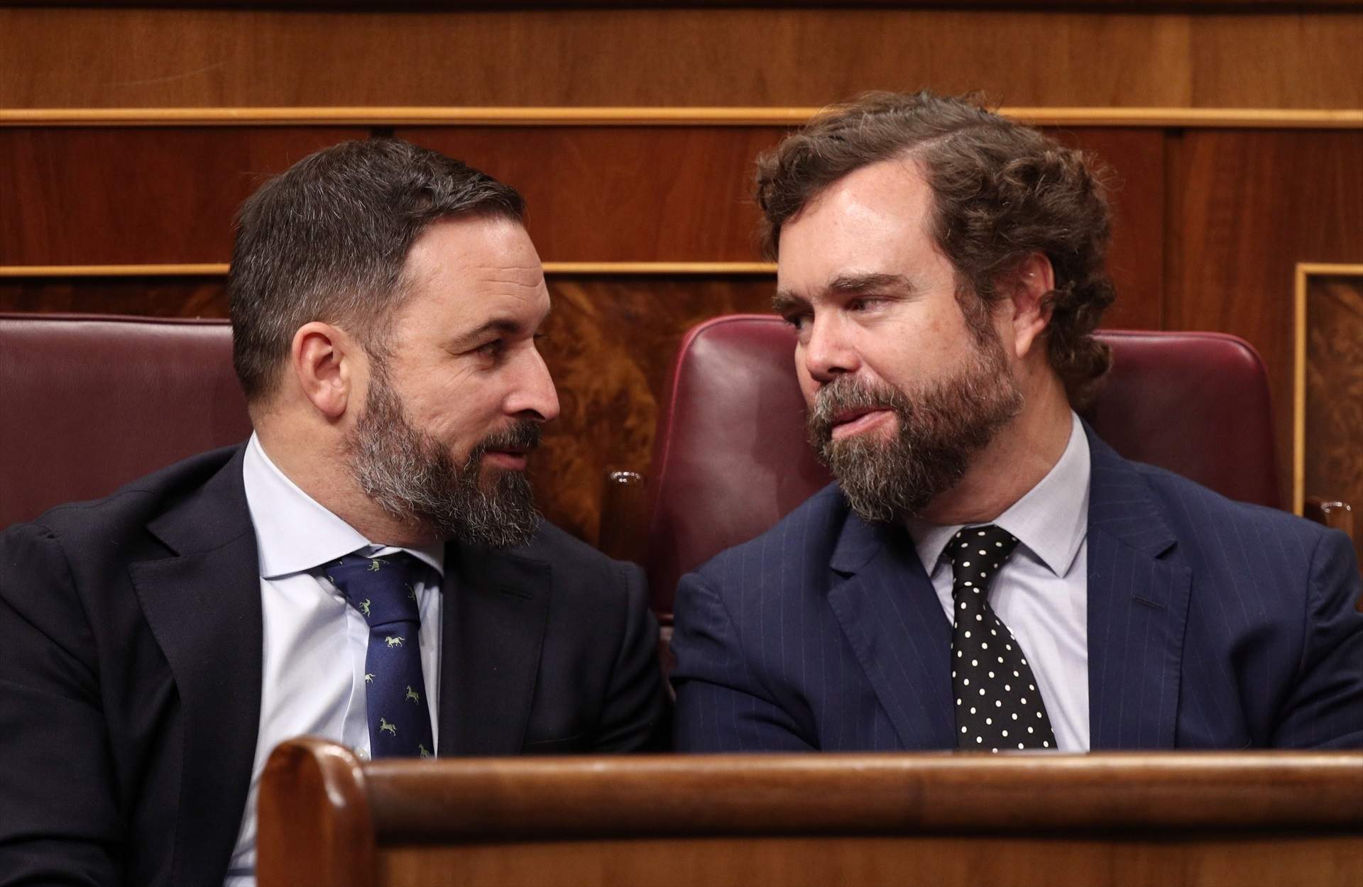 Santiago Abascal e Iván Espinosa de los Monteros en el Congreso de los Diputados