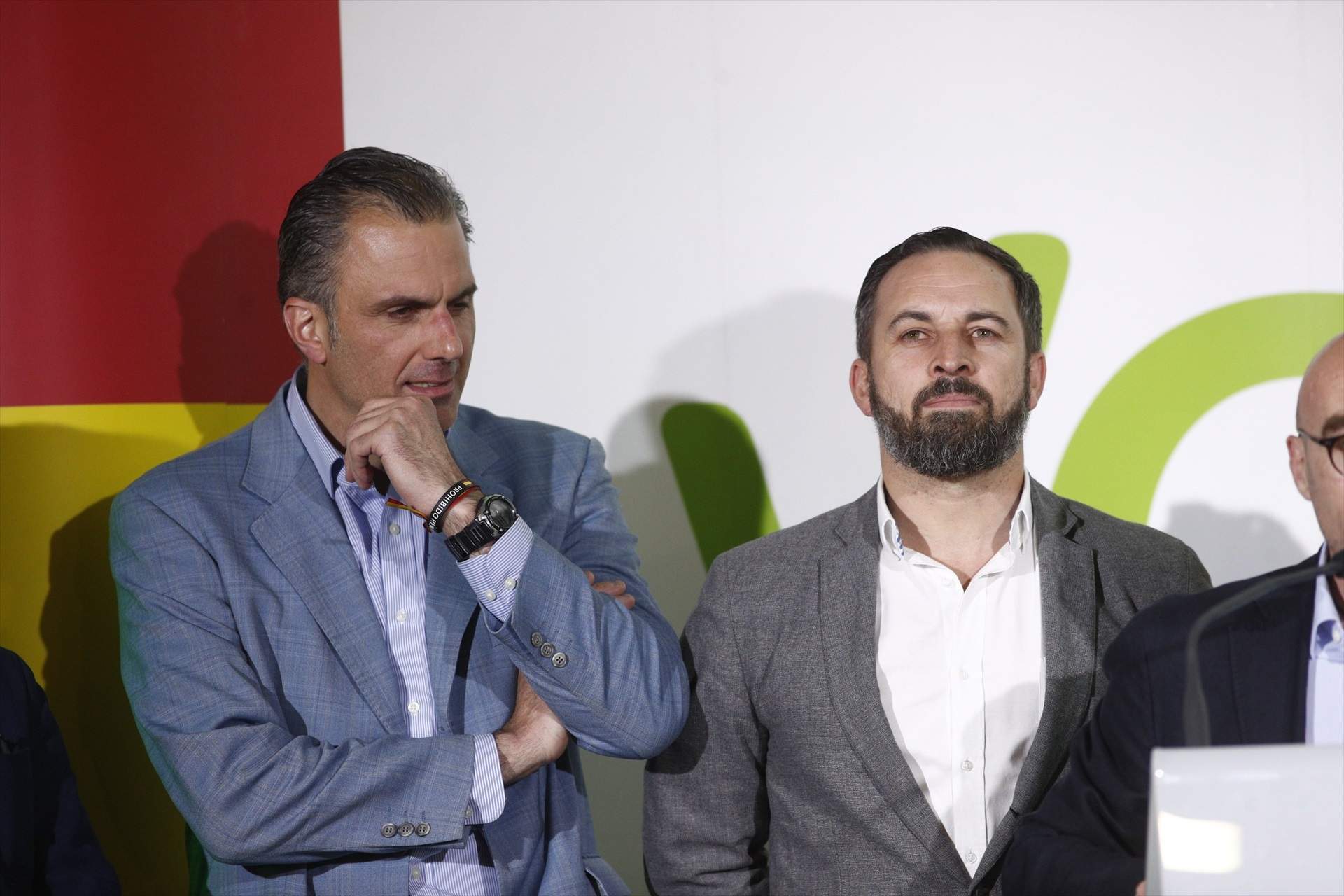 Santiago Abascal y Javier Ortega Smith después de las elecciones del 2019