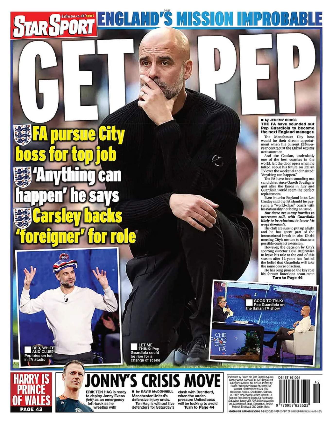 Portada Star Sport Pep Guardiola