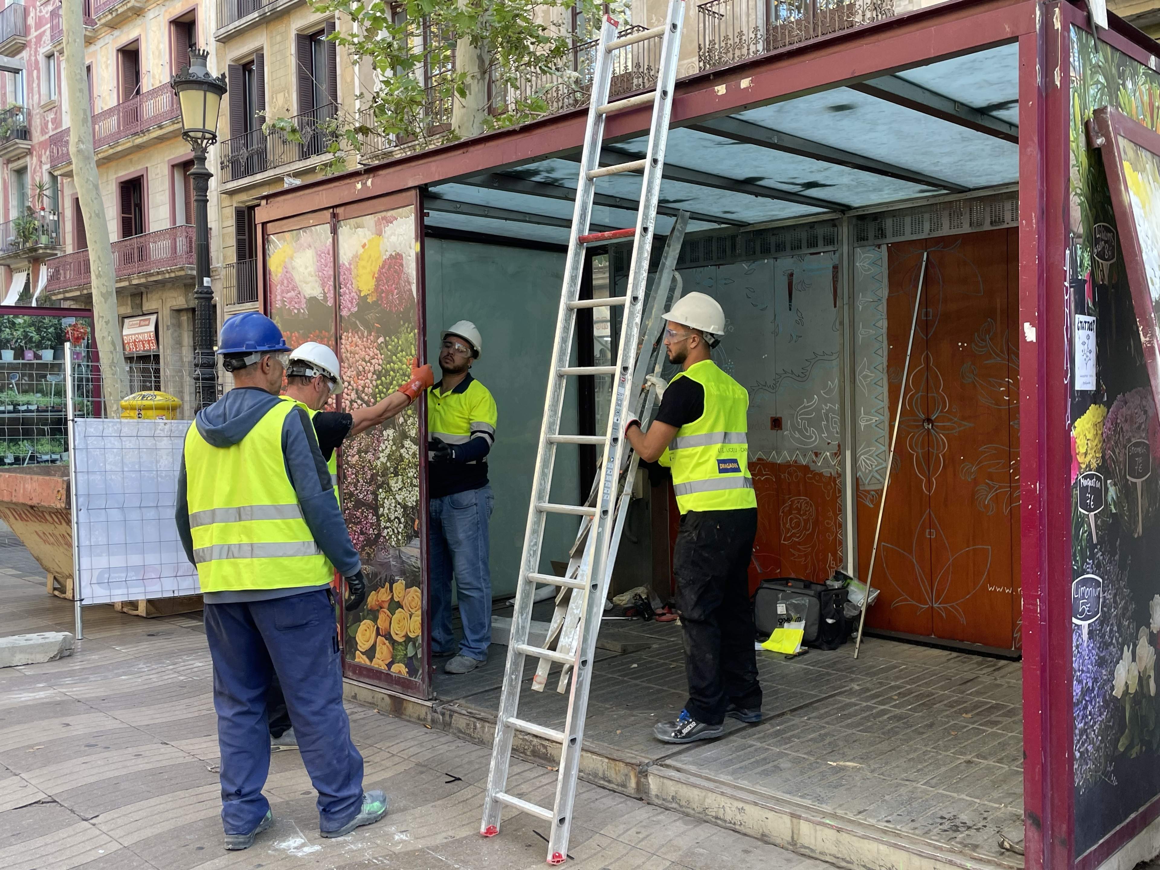 Les parades de floristes de la Rambla es traslladaran, provisionalment, a plaça Catalunya