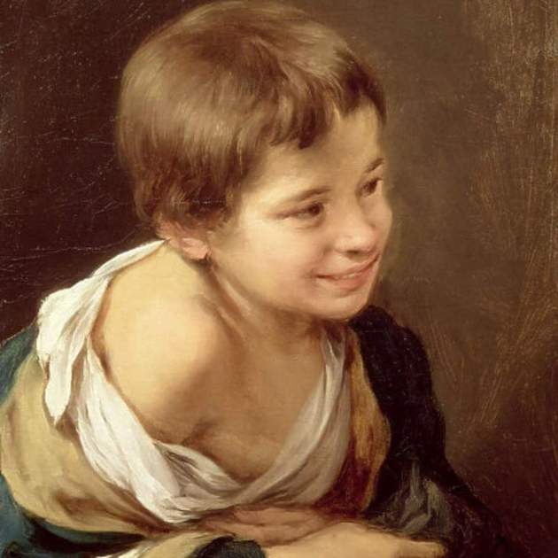 Representación de un niño en edad de trabajar. Un niño campesino inclinado. Bartolomé Esteban Murillo (siglo XVII). Fuente National Portrait Gallery. Londres