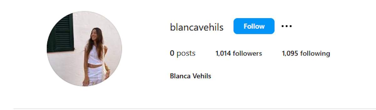 Blanca Vehils en UInstagram