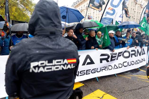 Manifestació de sindicats policials al Congrés contra la llei mordassa   Europa Press