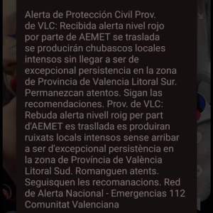 EuropaPress 6319393 generalitat lanza nueva alerta movil litoral sur valencia avisar lluvias