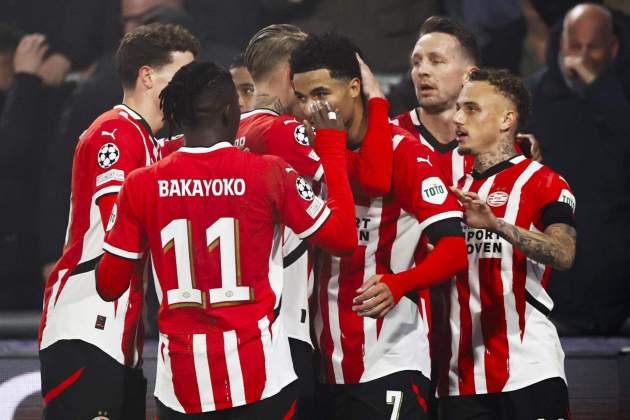 Celebración gol PSV Girona / Foto: EFE