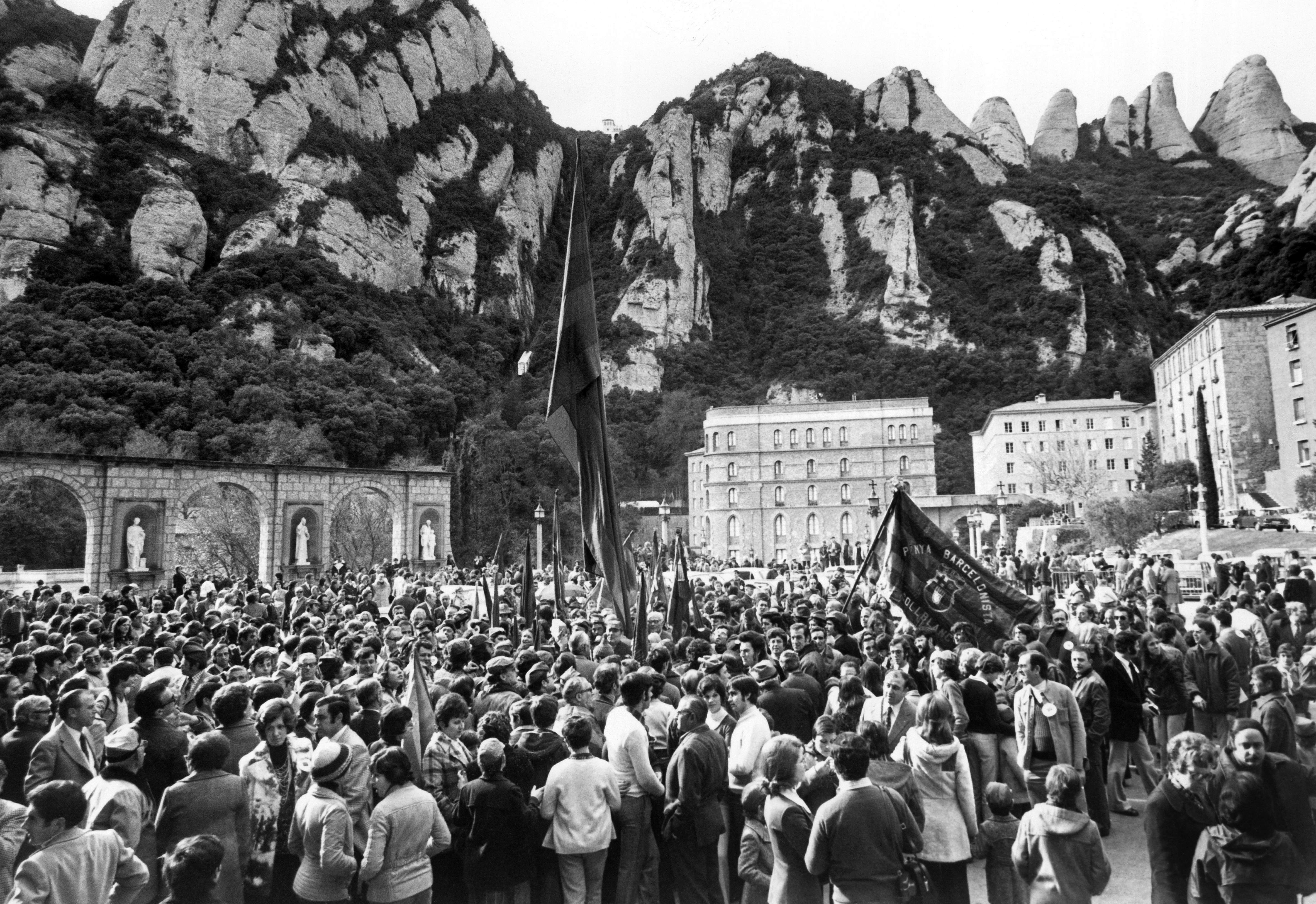 La cita clandestina en Montserrat entre peñas del Barça hace 50 años en que se gestó Convergència