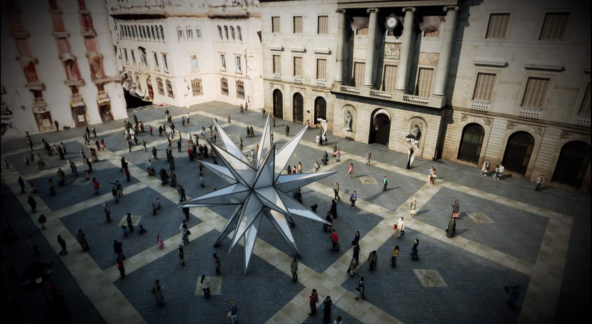 Un gran estel lluirà per Nadal a la plaça Sant Jaume, en una col·laboració entre Ajuntament i Generalitat