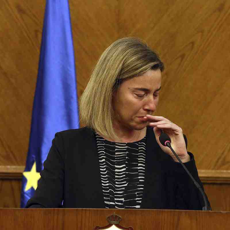La cap de la diplomàcia europea arrenca a plorar pels atemptats