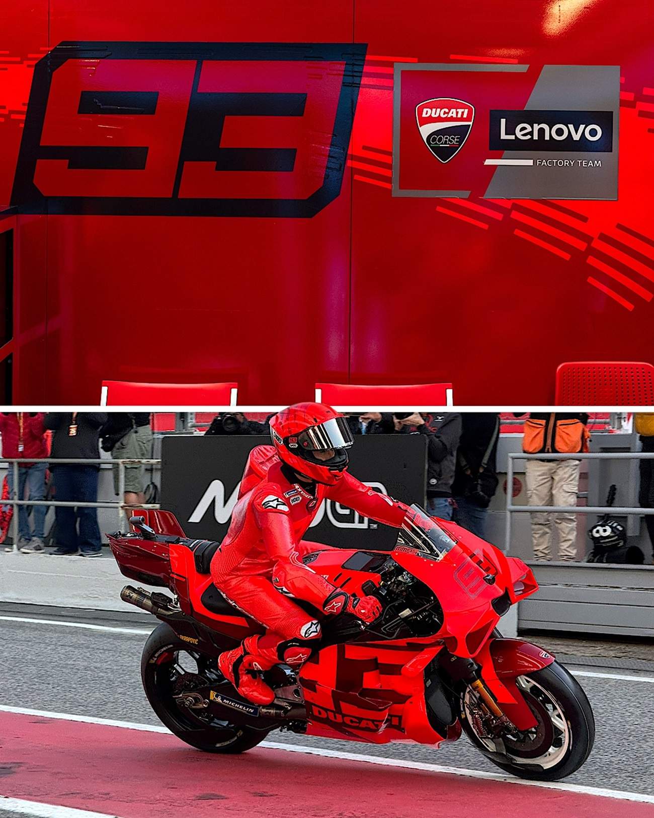 Empieza una nueva era, Marc Márquez debuta con la Ducati oficial en el Circuit de Catalunya: "Todo al rojo"