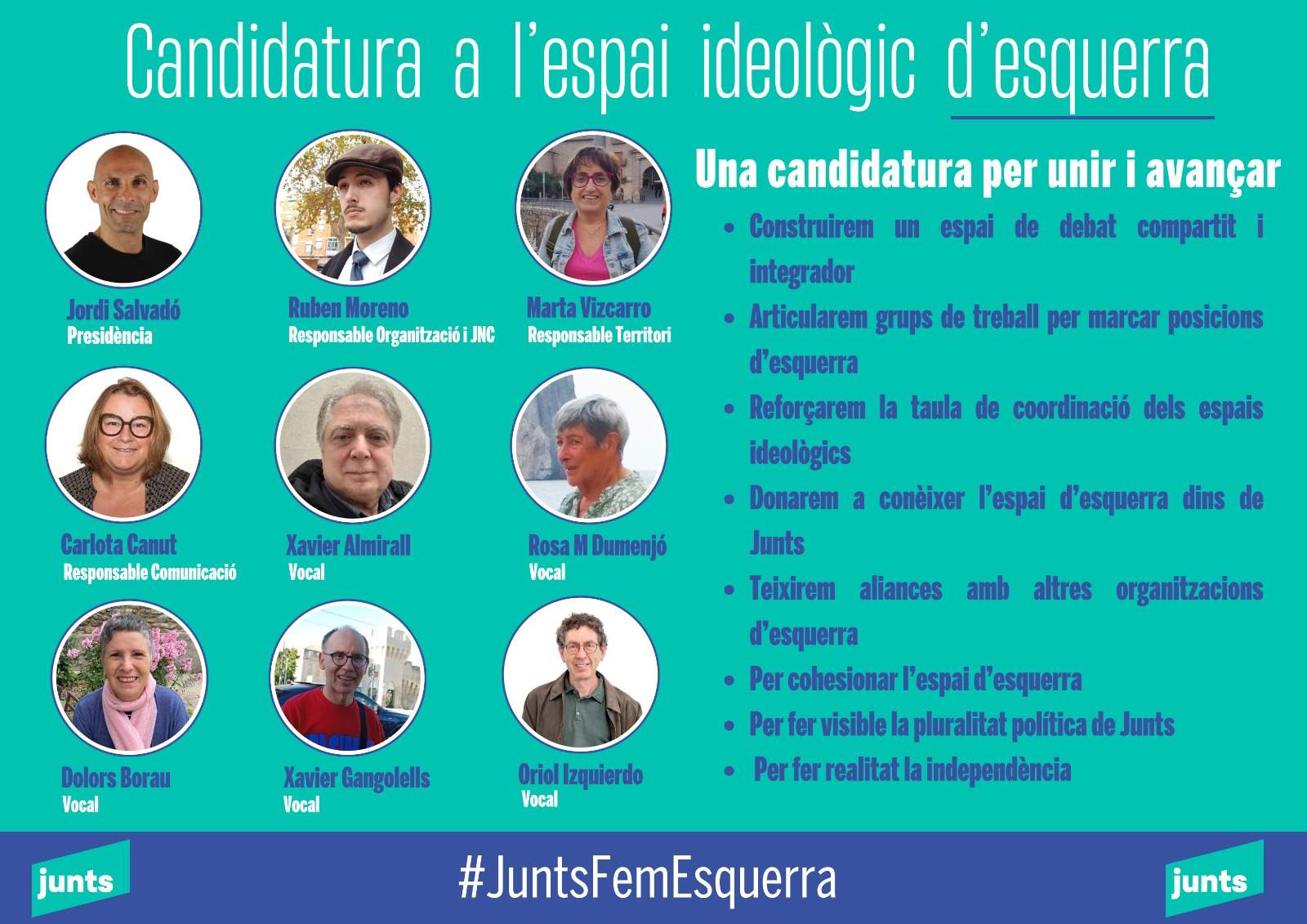 Candidatura liderada por Jordi Salvadó en la corriente de izquierdas de Junts