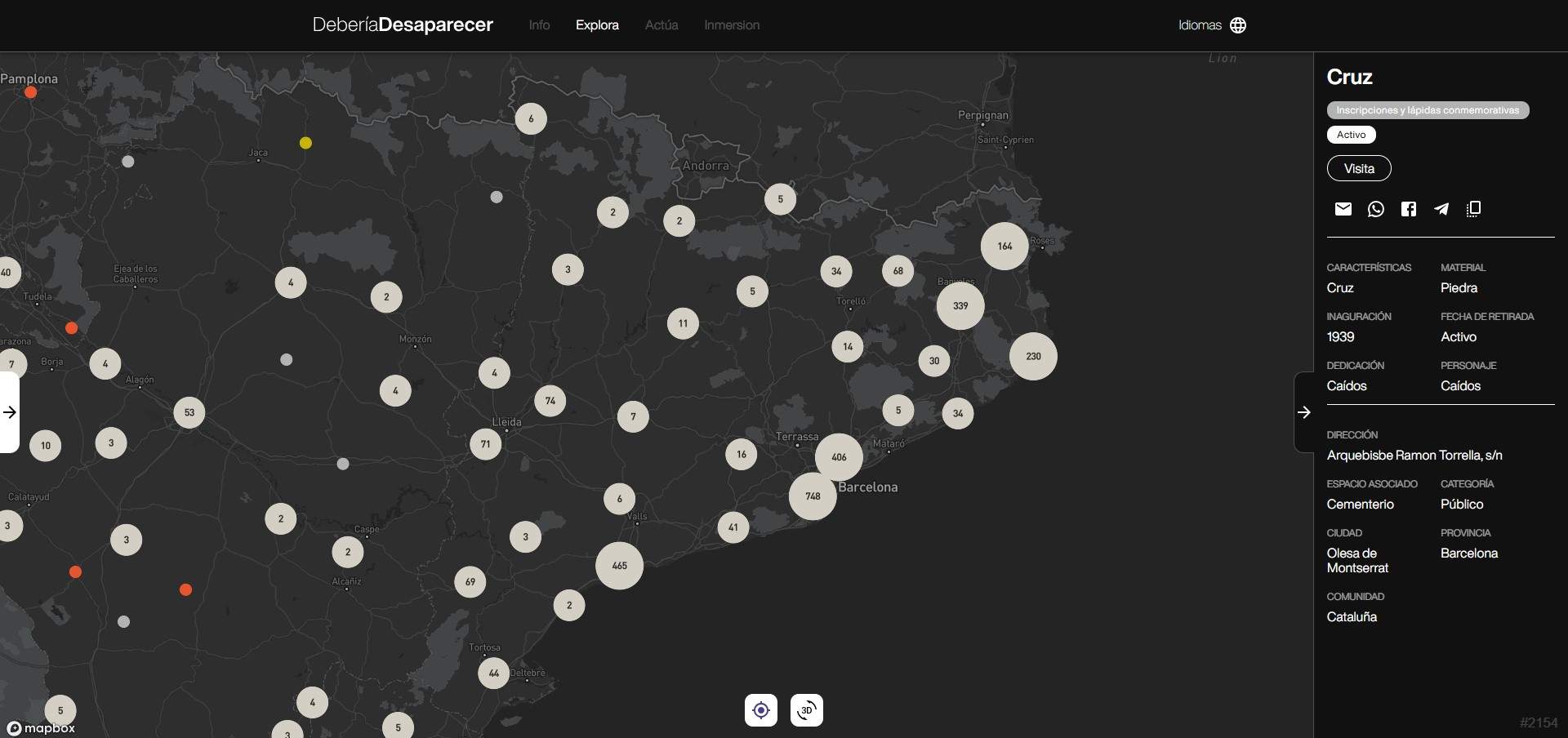 mapa vestigios franquistas comisiones obreras ccoo 