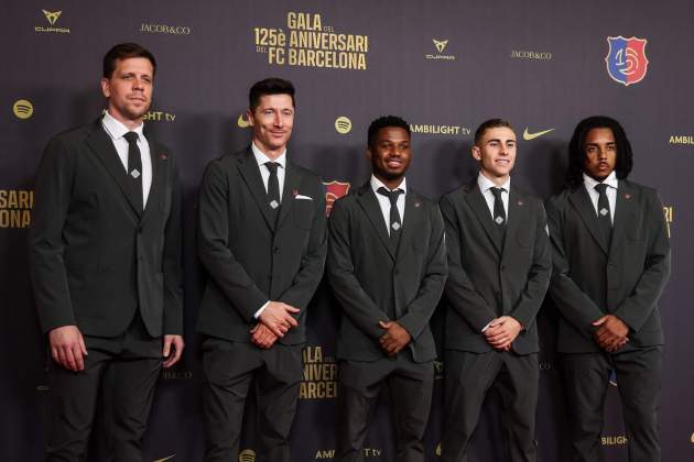 Wojciech Szczesny, Robert Lewandowski, Ansu Fati, Fermín López i Jule Kounde / Foto: Europa Press