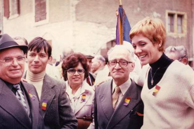 Joan Tarragó (esquerra) amb Montserrat Roig