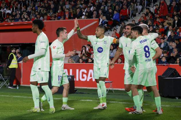 Celebración gol Mallorca Barça / Foto: EFE