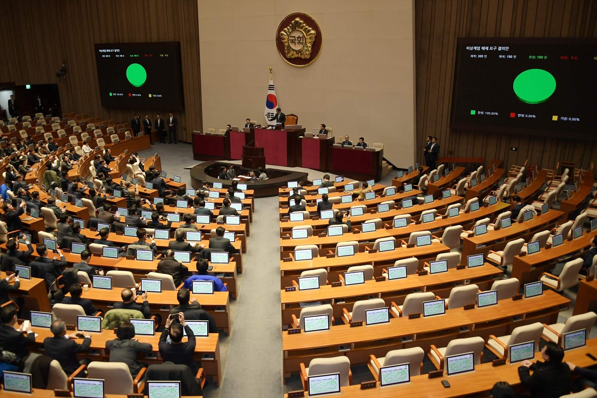 El president de Corea del Sud fa marxa enrere i aixeca la llei marcial