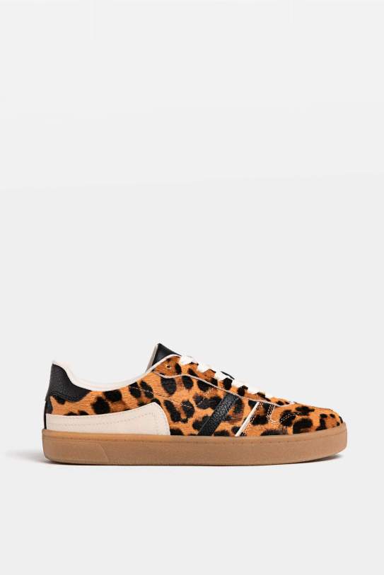 Zapatilla print leopardo piel