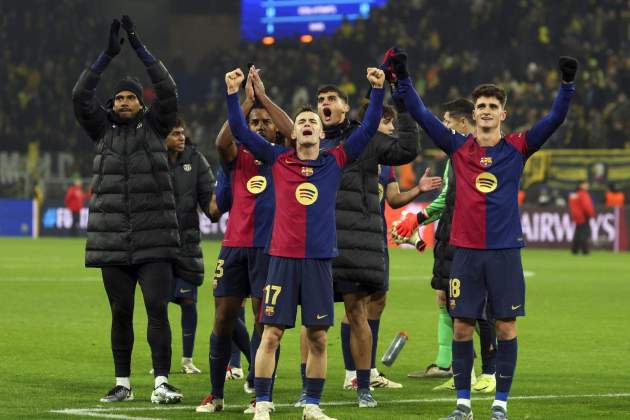 El Barça celebra la victòria a la Champions League / Foto: EFE