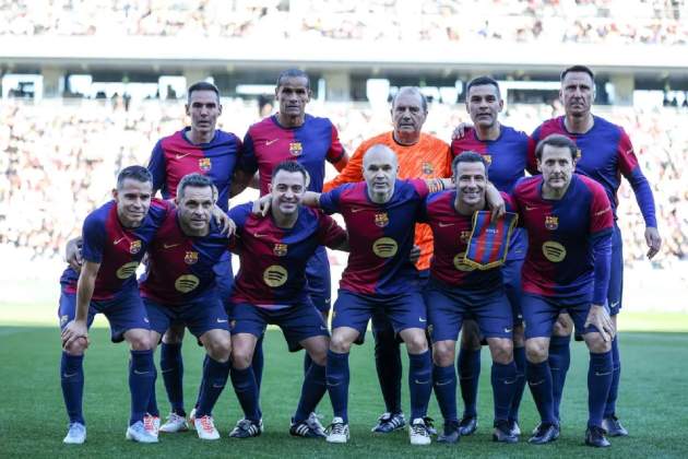 Xavi Hernández y Andrés Iniesta en el Barça Legends / Foto: FC Barcelona