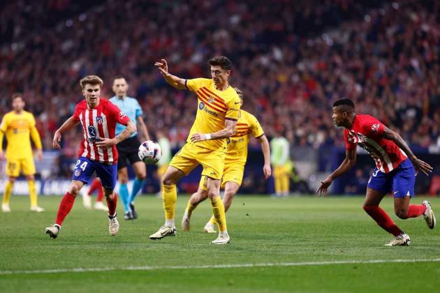 Lewandowski en el partido contra Atlético de Madrid / Foto: Atlético de Madrid