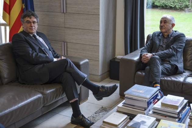 Reunio Carles Puigdemont, presidente Junts, con Pepe Alvarez, secretario general / Efe