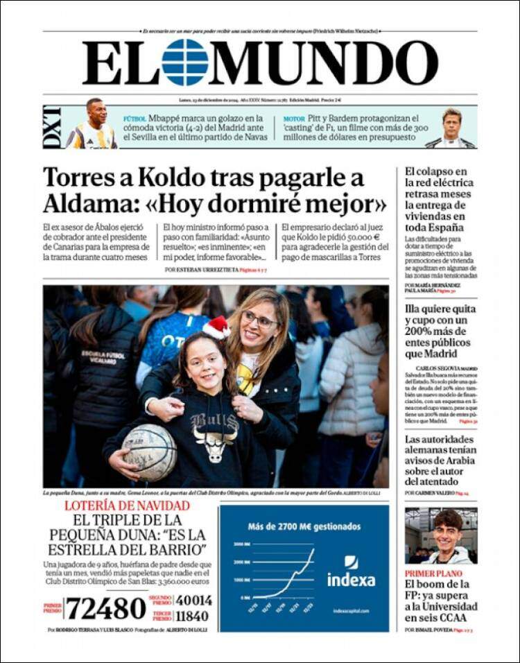 Portada 'El Mundo'