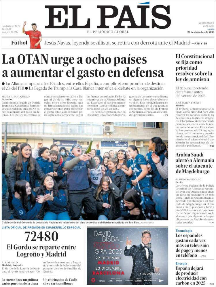 Portada 'El País'