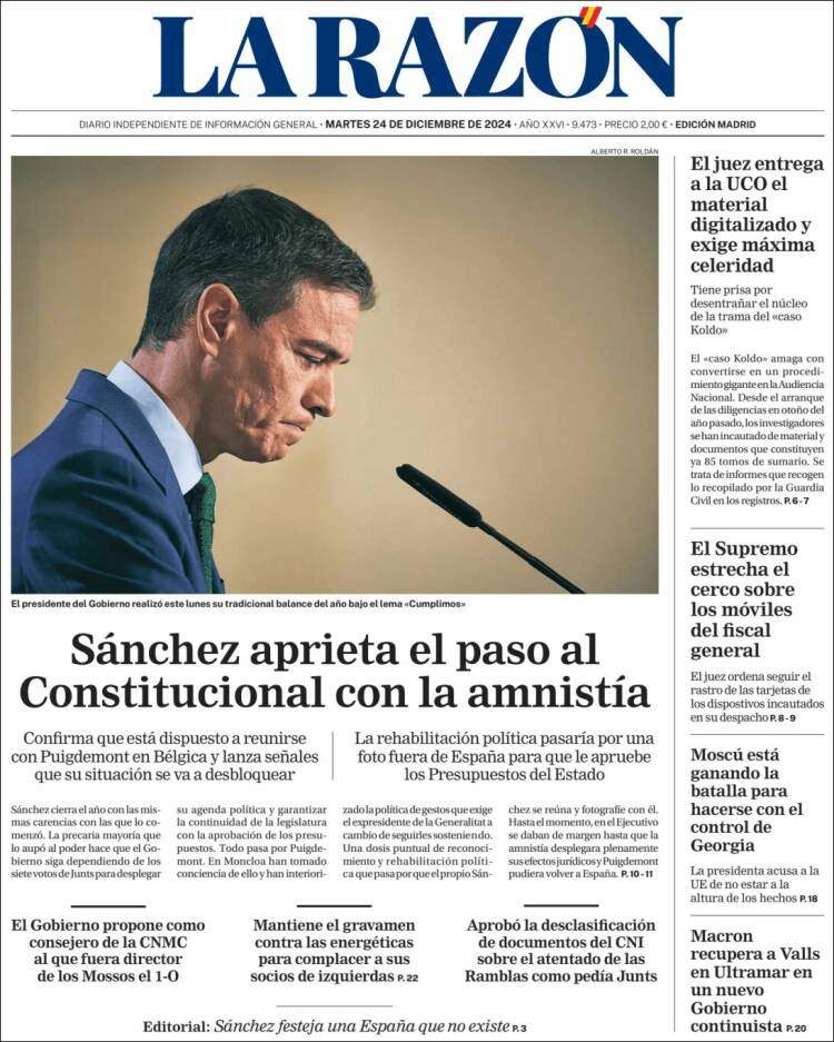 Portada 'La Razón'