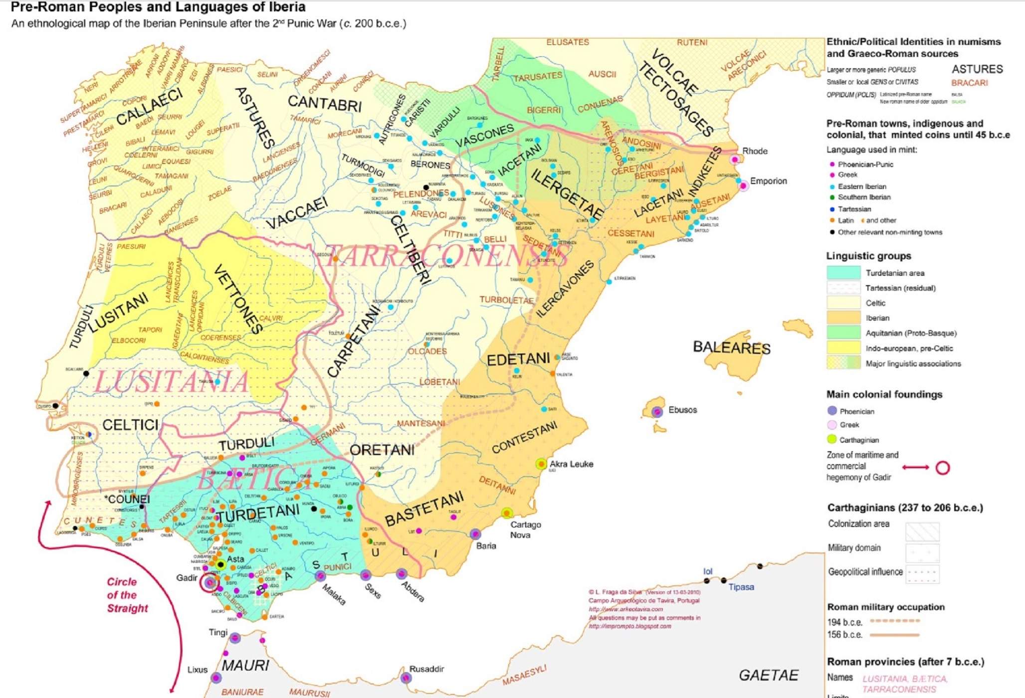 Mapa dels pobles pre romans de l'Antiguitat a la península ibèrica. Font Universitat de Lisboa