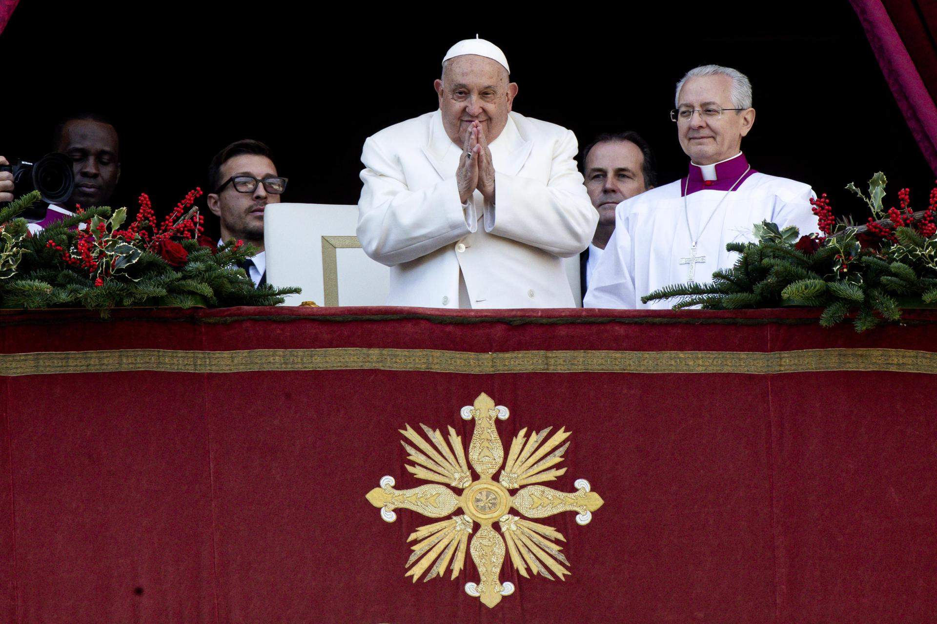 El papa pide el fin de la guerra en Ucrania y Gaza en su mensaje de Navidad