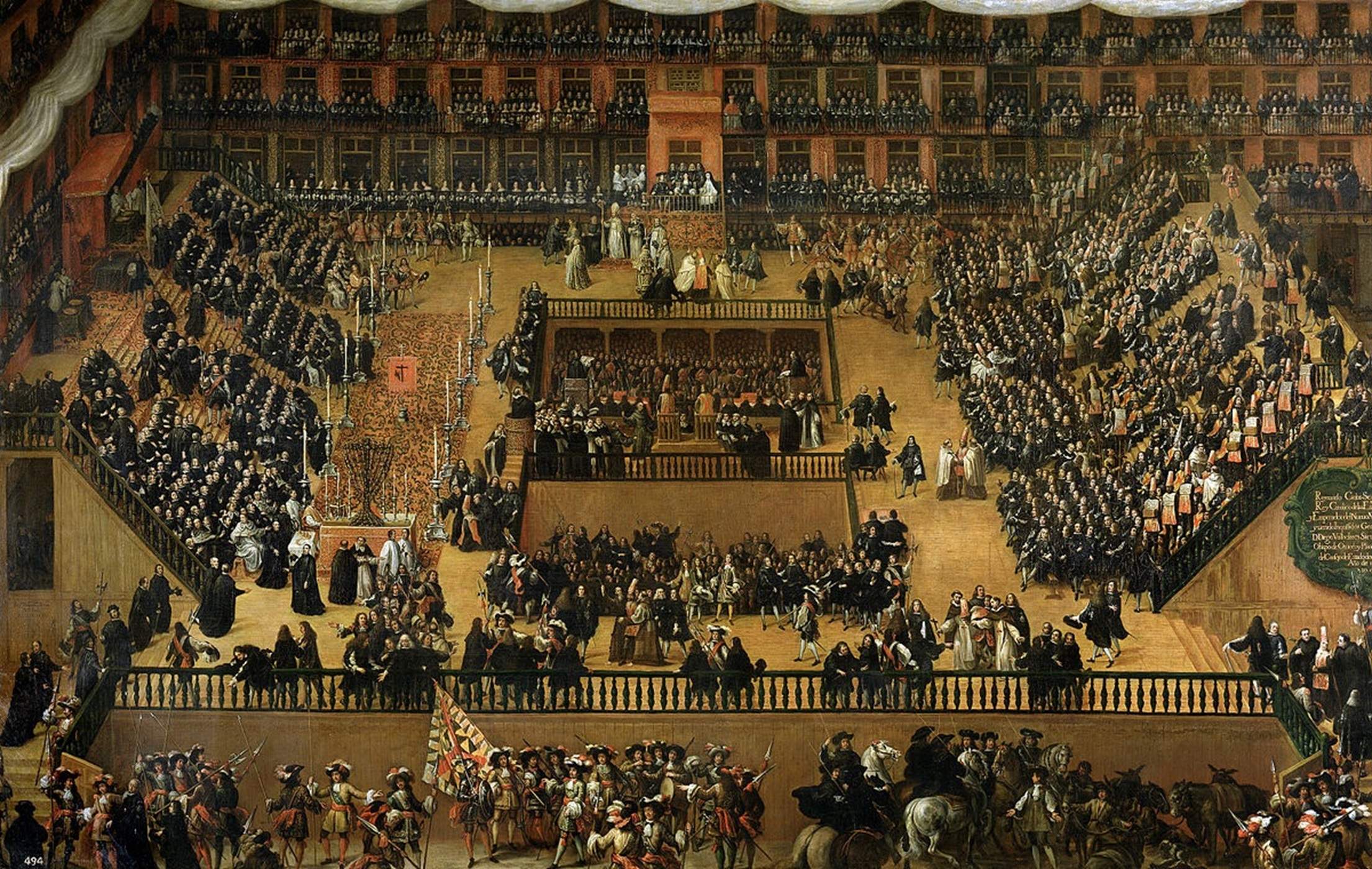 Auto de fe. Plaza Major. Madrid (1683). Fuente Museo del Prado