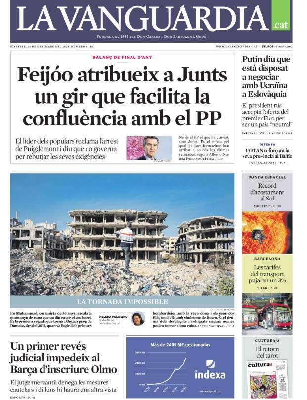 Portada La Vanguardia 28 desembre