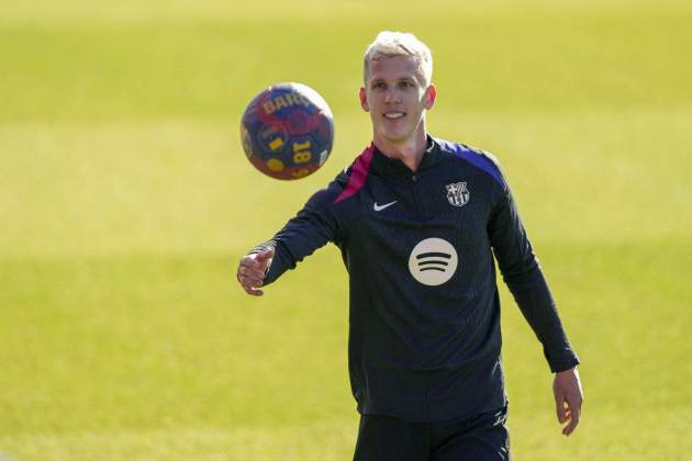 Dani Olmo entrenamiento Barça / Foto: EFE