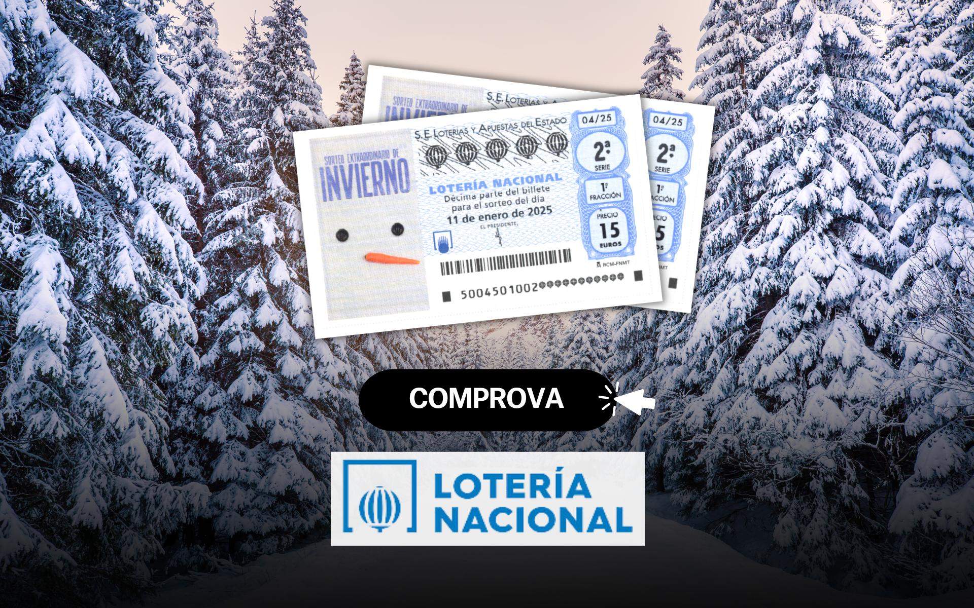 Comprovar Sorteig Extraordinari d'Hivern: resultat de la Loteria Nacional avui, dissabte 11 de gener