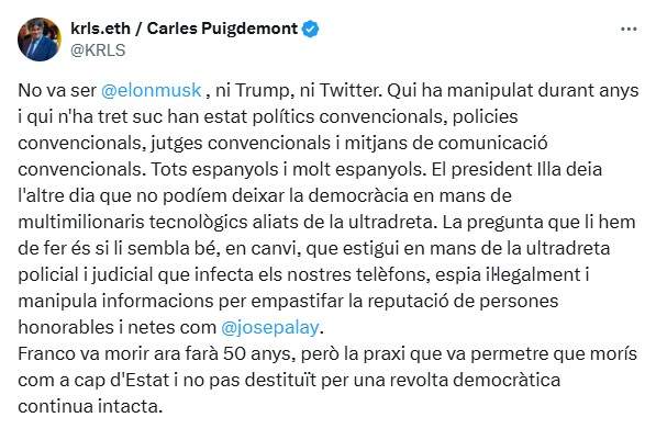 carles puigdeont tuit pegasus alay captura