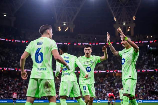 El Barça celebra un gol a la Supercopa / Foto: FC Barcelona