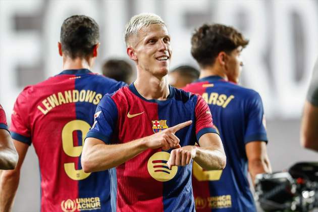 Dani Olmo celebración gol Barça Europa Press