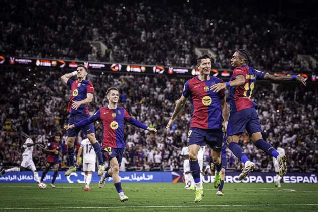 Celebració de gol del Barça contra el Reial Madrid / Foto: FC Barcelona