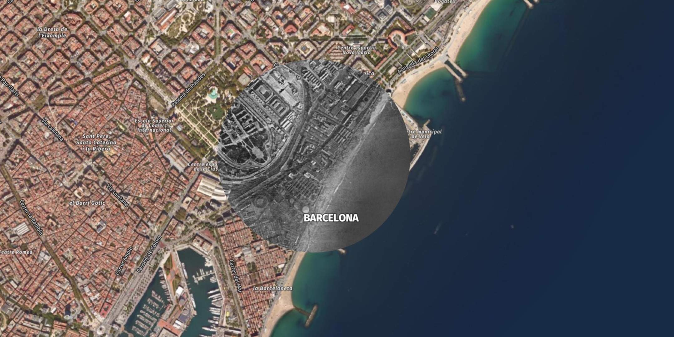 'L'Ull del Temps', el fascinante visor de fotografías aéreas de la evolución de Barcelona y Catalunya