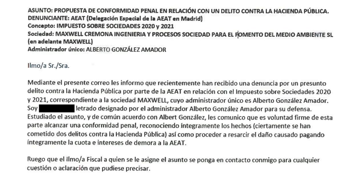 Correo del abogado de González Amador