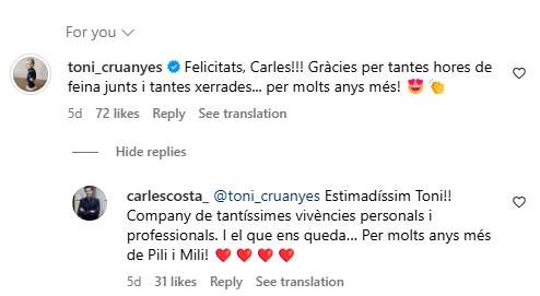 Conversa Cruanyes   Costa, Instagram