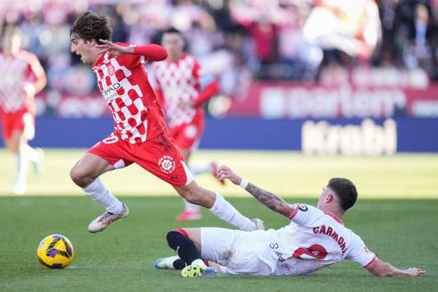 Bryan Gil supera la seva marca durant el Girona-Sevilla / Foto: EFE