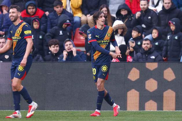 Bryan Gil celebra un gol durant el Girona - Rayo Vallecano / Foto: Europa Press