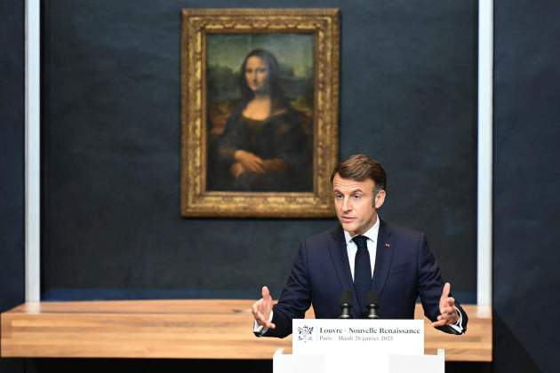 President Franca, Emmanuel Macron, La Gioconda / Efe