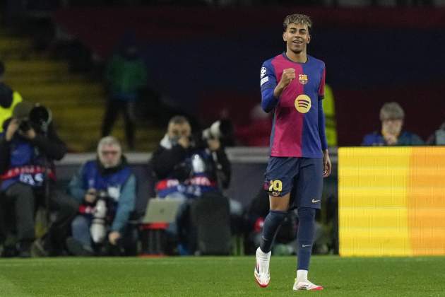 Lamine Yamal celebración gol Barça / Foto: EFE