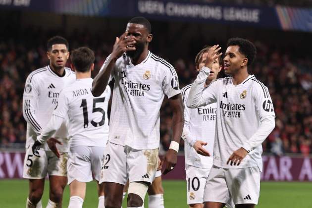 Rodrygo Rüdiger celebran gol Brest / Foto: EFE