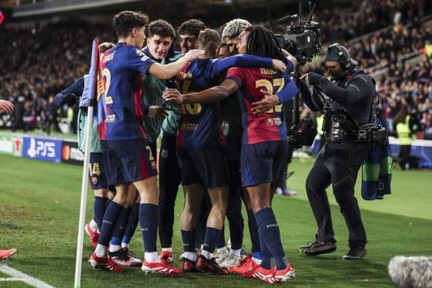 Barça celebra gol contra el Atalanta en la Champions / Foto: Europa Press