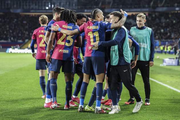 El Barça celebra el gol contra l'Atlanta a la Champions / Foto: Europa Press