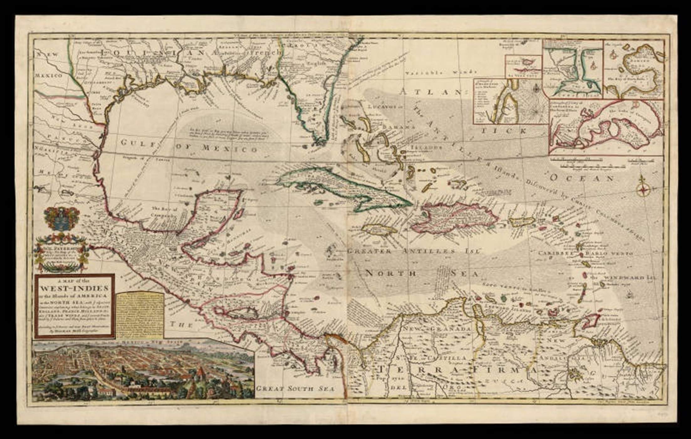 Mapa del mar Caribe (medios del siglo XVIII). Fuente Cartoteca de Catalunya